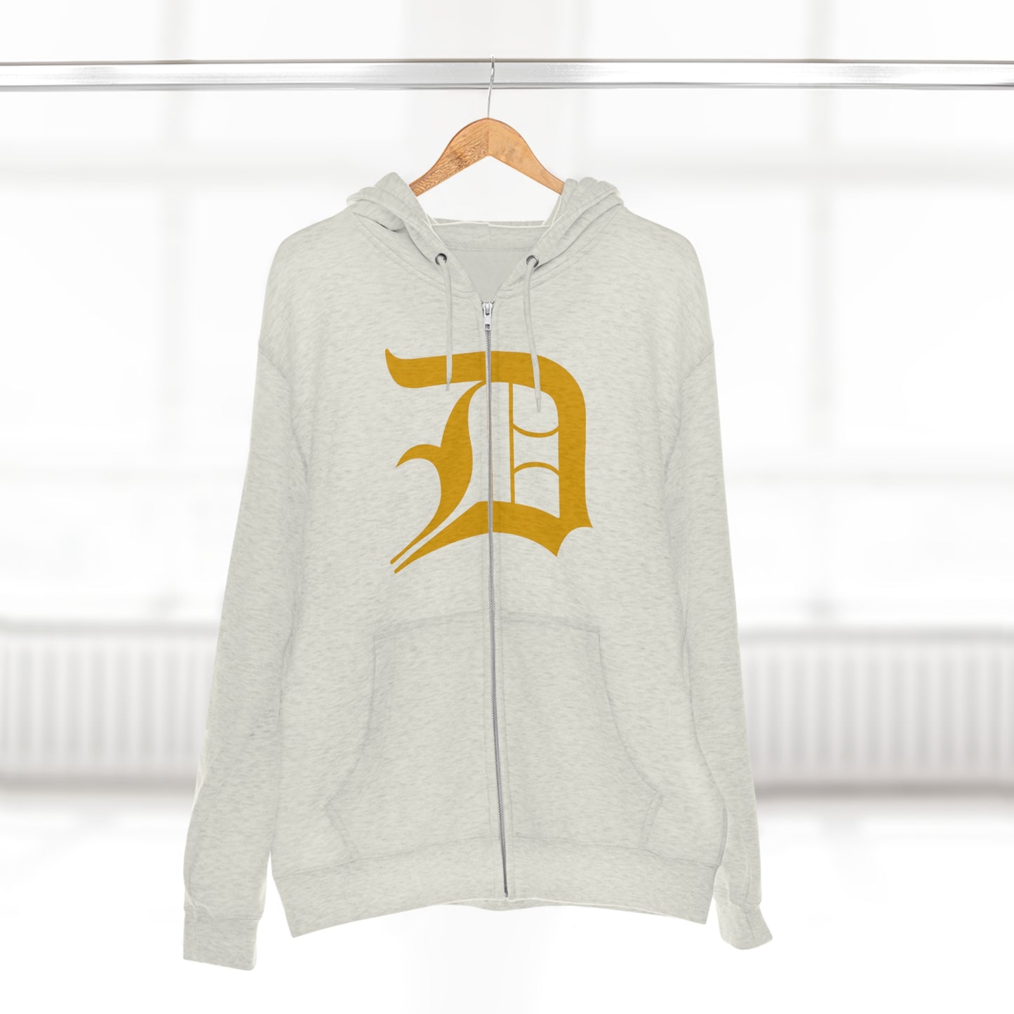 Detroit 'Old English D' Hoodie (Full-Body Gold) | Unisex Full Zip