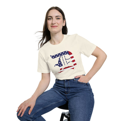 Detroit 'Old English D' T-Shirt (Patriotic Edition) | Made in USA