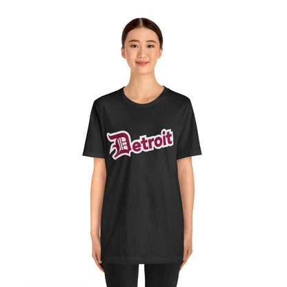 'Detroit' T-Shirt (Ruby Red w/ Old English 'D') | Unisex Standard