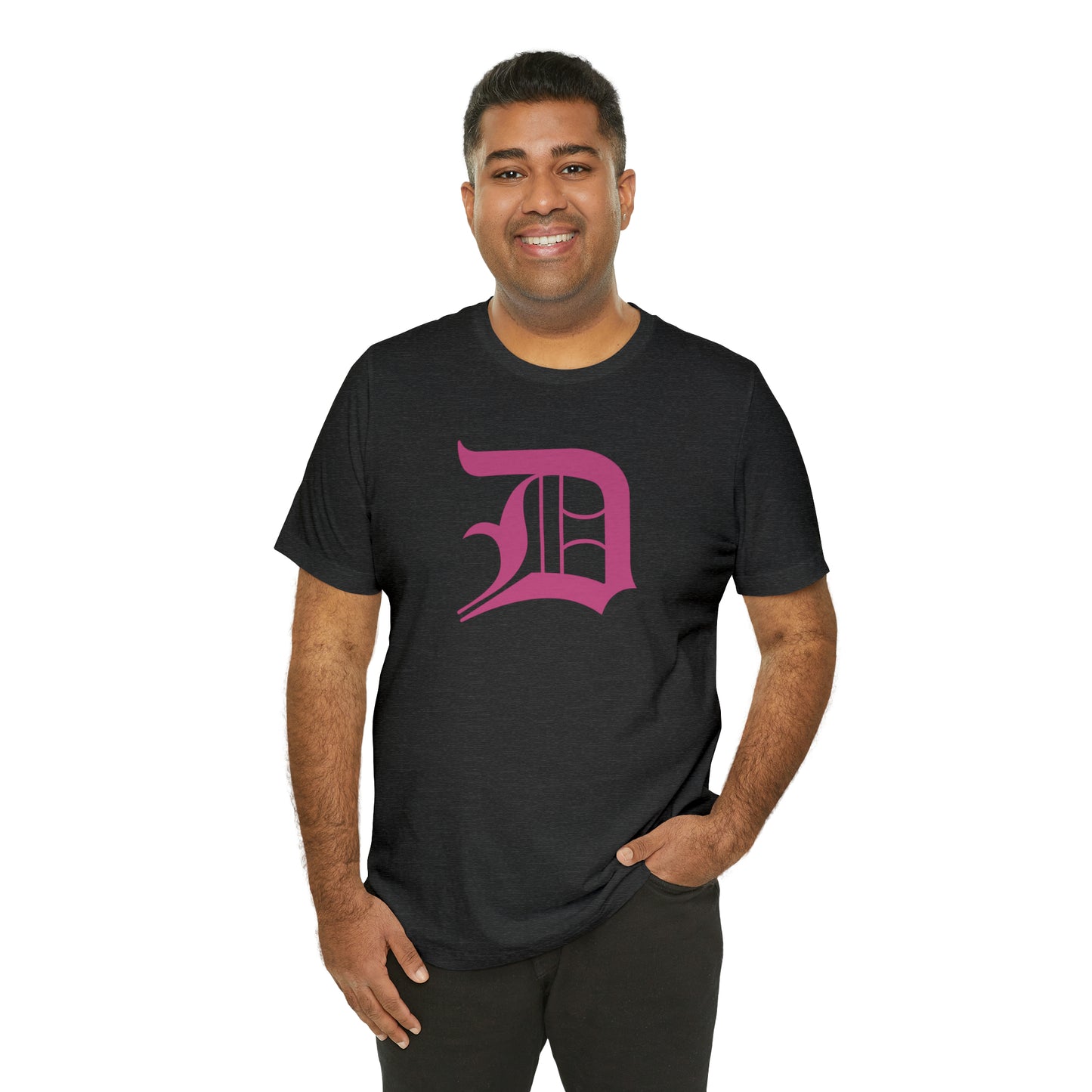 Detroit 'Old English D' T-Shirt (Apple Blossom Pink) | Unisex Standard