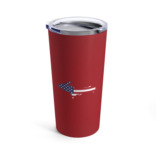 Michigan Upper Peninsula Tumbler (w/ UP USA Flag) | Thimbleberry Red - 20oz