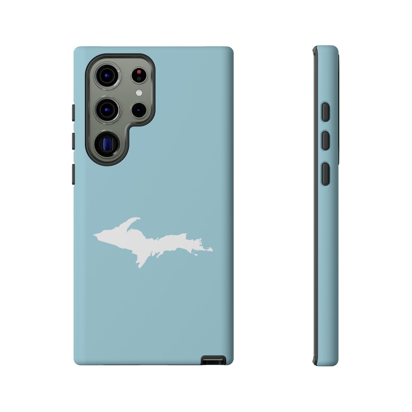 Michigan Upper Peninsula Tough Phone Case ('58 Caddie Blue w/ UP Outline) | Samsung & Pixel Android