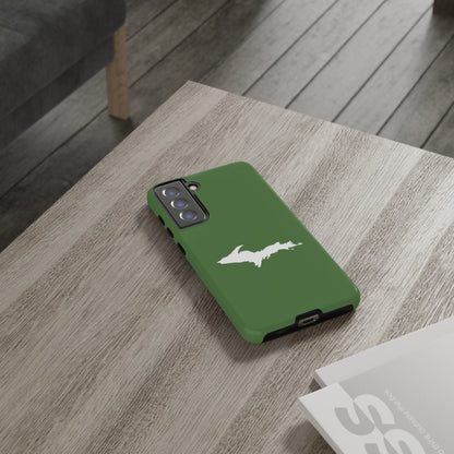 Michigan Upper Peninsula Tough Phone Case (Pine Green w/ UP Outline) | Samsung & Pixel Android