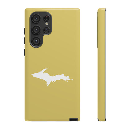 Michigan Upper Peninsula Tough Phone Case (Plum Yellow w/ UP Outline) | Samsung & Pixel Android