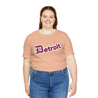 'Detroit' T-Shirt (Ruby Red w/ Old English 'D') | Unisex Standard