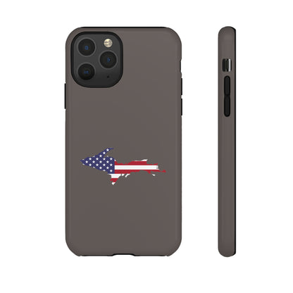 Michigan Upper Peninsula Tough Phone Case (Warren Tank Grey w/ UP USA Outline) | Apple iPhone