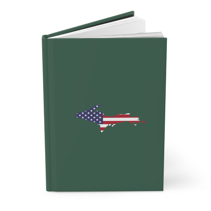 Michigan Upper Peninsula Hardcover Journal (w/ UP USA Flag) | Ruled - Ginger Ale Green