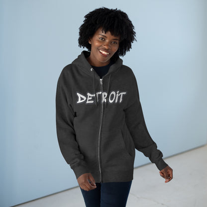 'Detroit' Hoodie (Iron Ore Grey Tag Font) | Unisex Full Zip