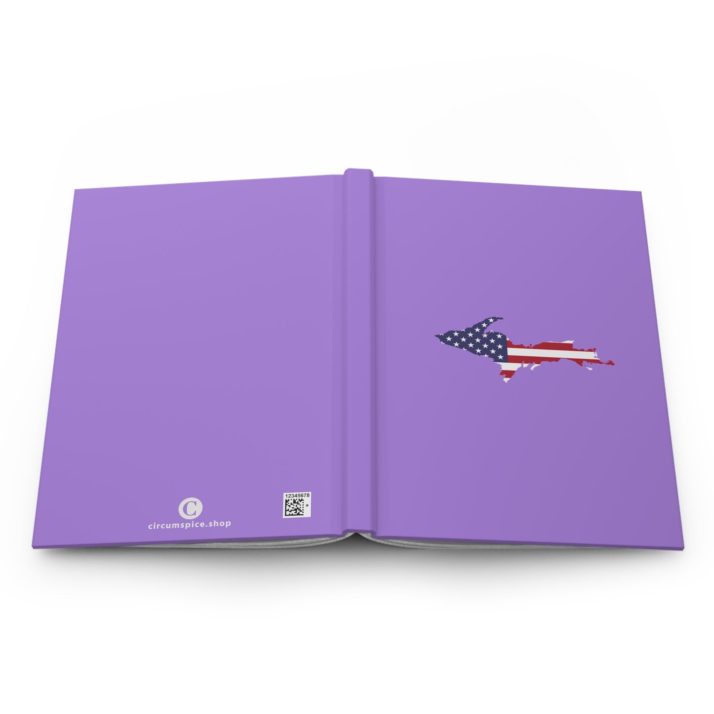 Michigan Upper Peninsula Hardcover Journal (w/ UP USA Flag) | Ruled - Lavender