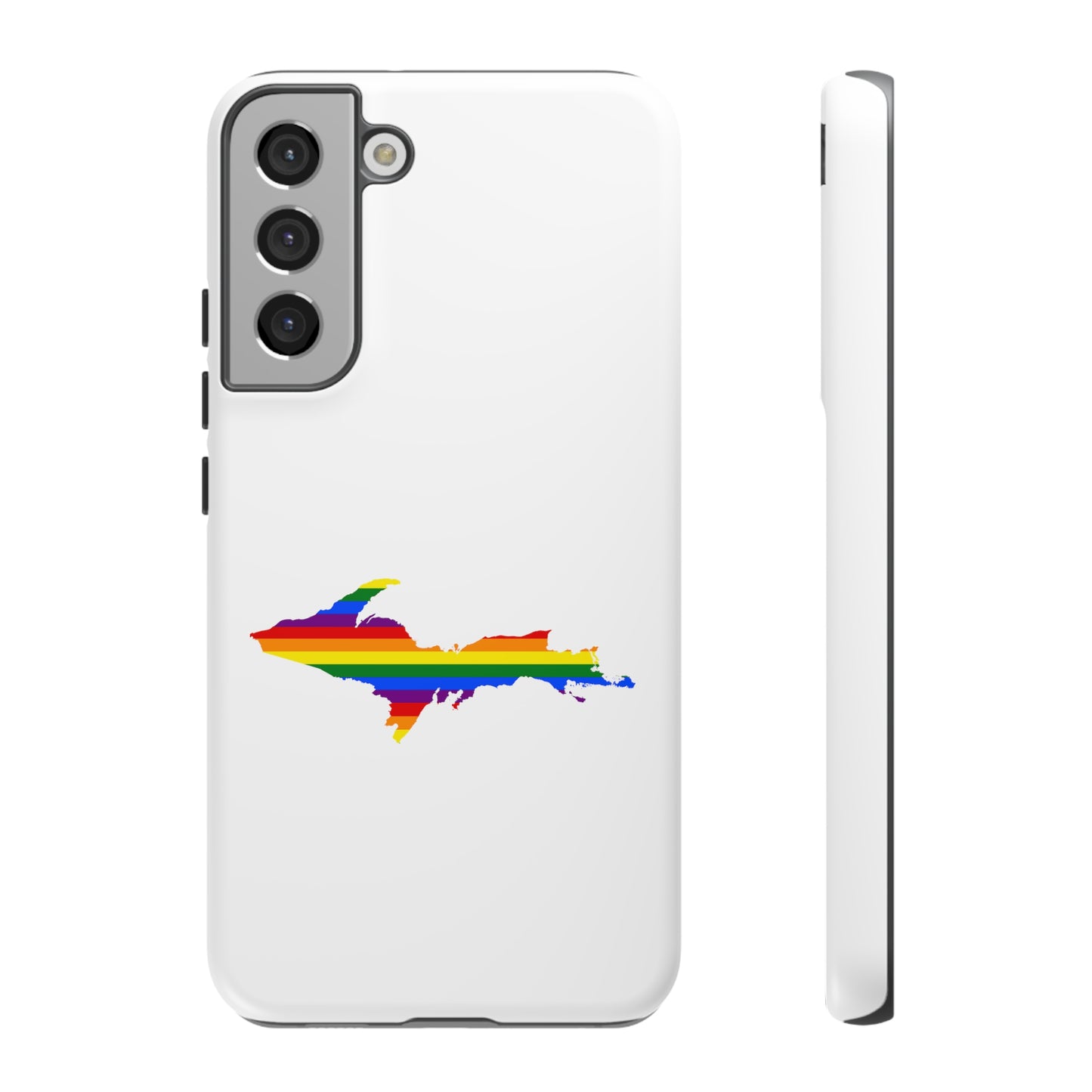 Michigan Upper Peninsula Tough Phone Case (w/ UP Pride Flag Outline) | Samsung & Pixel Android