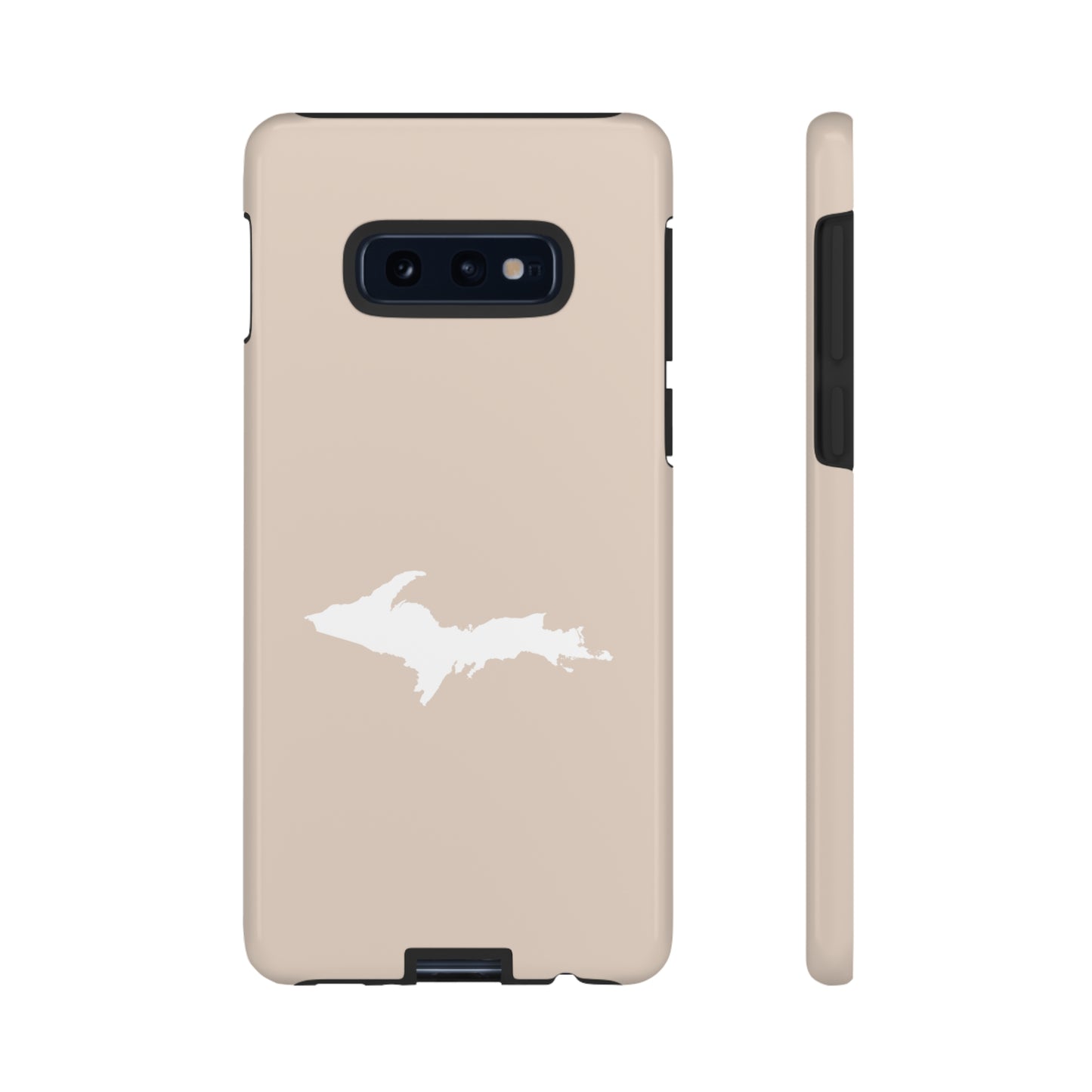 Michigan Upper Peninsula Tough Phone Case (White Pine Color w/ UP Outline) | Samsung & Pixel Android