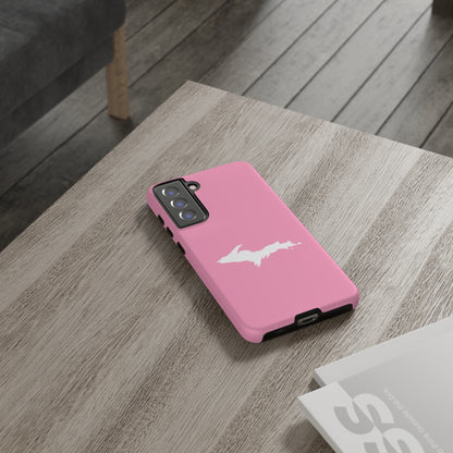 Michigan Upper Peninsula Tough Phone Case ('67 Caddie Pink w/ UP Outline) | Samsung & Pixel Android