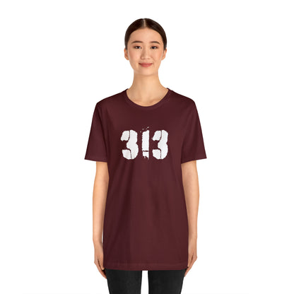 Detroit '313' T-Shirt (Spray Stencil Font) | Unisex Standard Fit