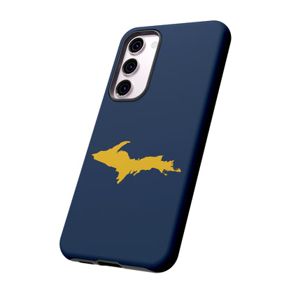 Michigan Upper Peninsula Tough Phone Case (Navy w/ Gold UP Outline) | Samsung & Pixel Android