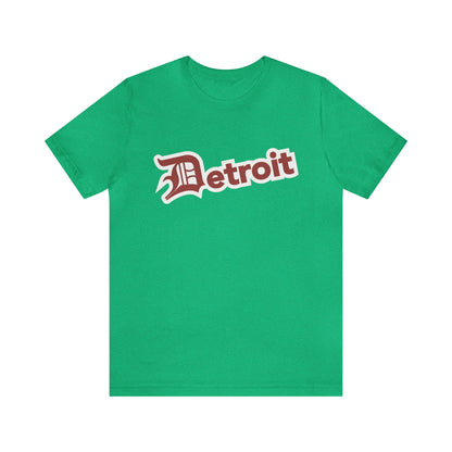 'Detroit' T-Shirt (Ore Dock Red w/ Old English 'D') | Unisex Standard