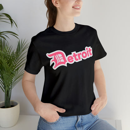 'Detroit' T-Shirt (Rhodochrosite Pink w/ Old English 'D') | Unisex Standard