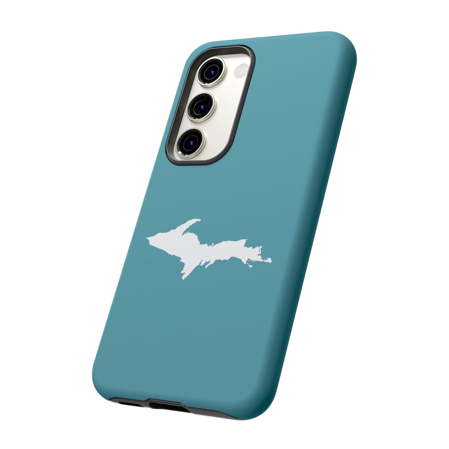 Michigan Upper Peninsula Tough Phone Case (Huron Blue w/ UP Outline) | Samsung & Pixel Android