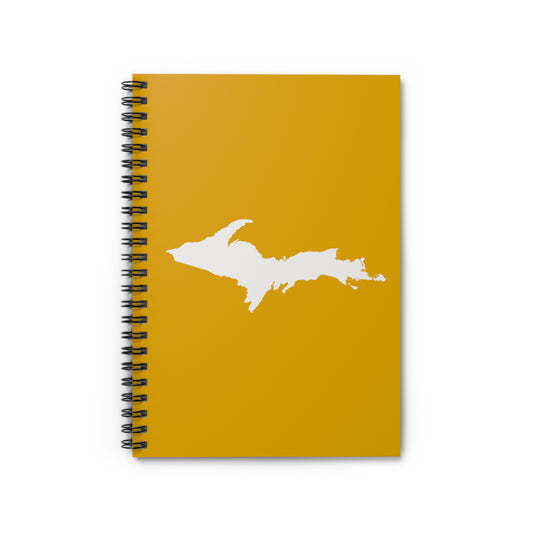 Michigan Upper Peninsula Spiral Notebook (w/ UP Outline) | Gold