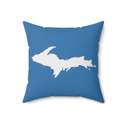 Michigan Upper Peninsula Accent Pillow (w/ UP Outline) | Lake Superior Blue