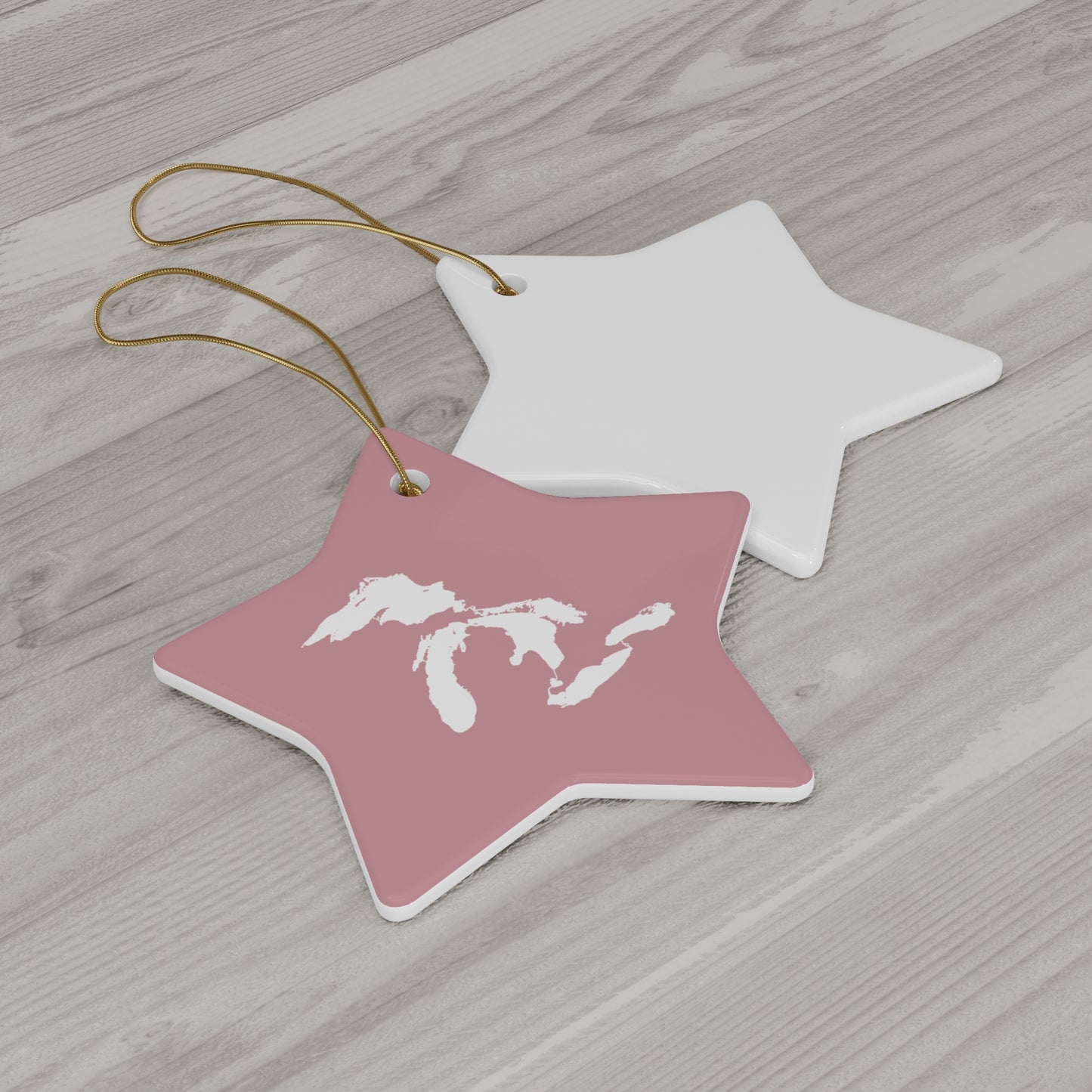 Great Lakes Christmas Ornament (Cherry Blossom Pink) | Ceramic - 4 Shapes