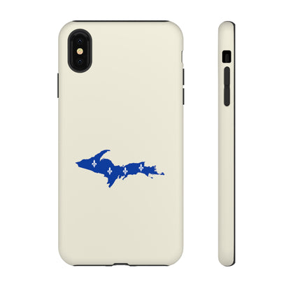 Michigan Upper Peninsula Tough Phone Case (Ivory White w/ UP Quebec Flag Outline) | Apple iPhone