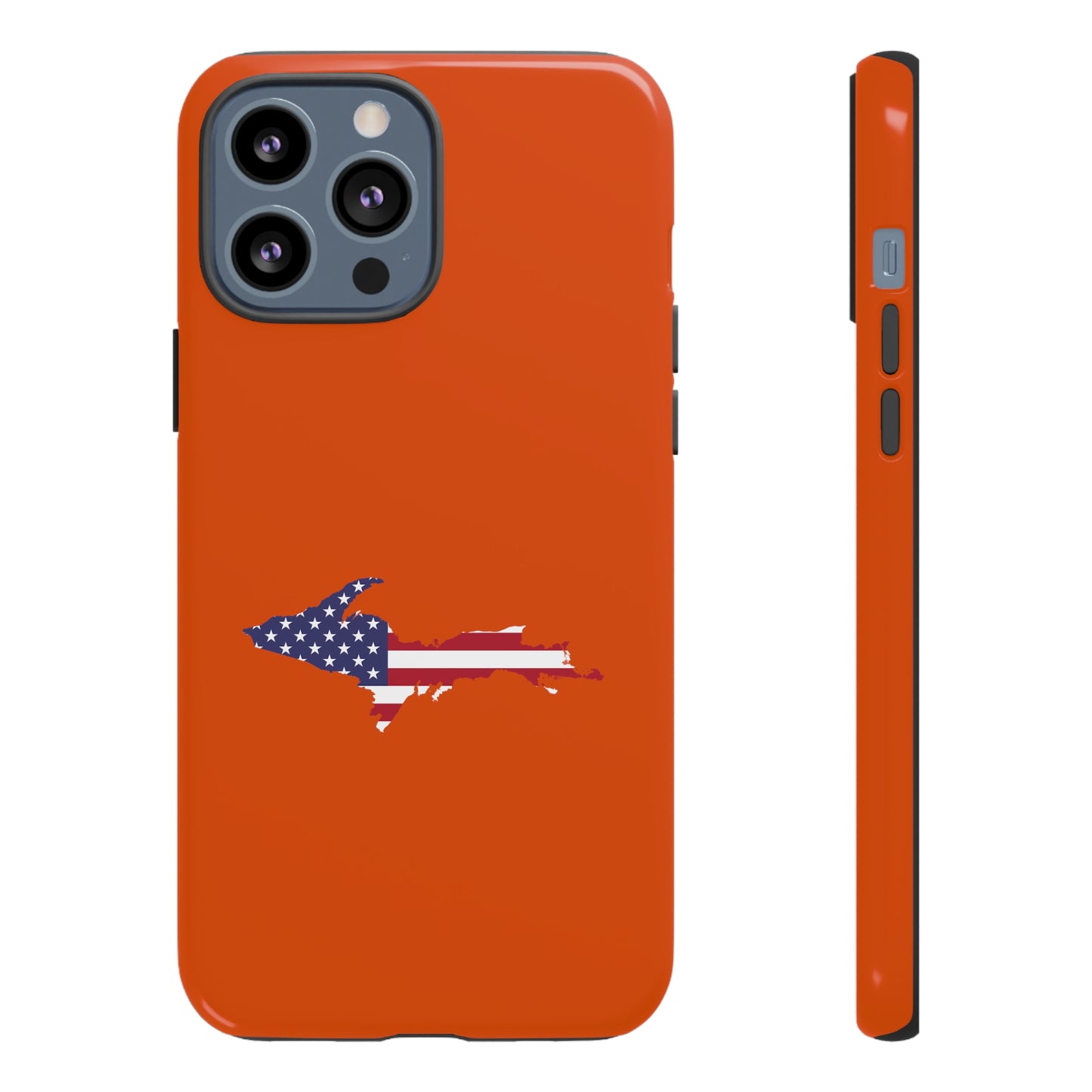 Michigan Upper Peninsula Tough Phone Case (Maple Leaf Orange w/ UP USA Outline) | Apple iPhone