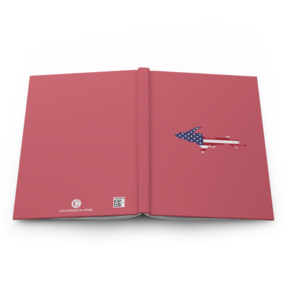 Michigan Upper Peninsula Hardcover Journal (w/ UP USA Flag) | Ruled - Watermelon Pink