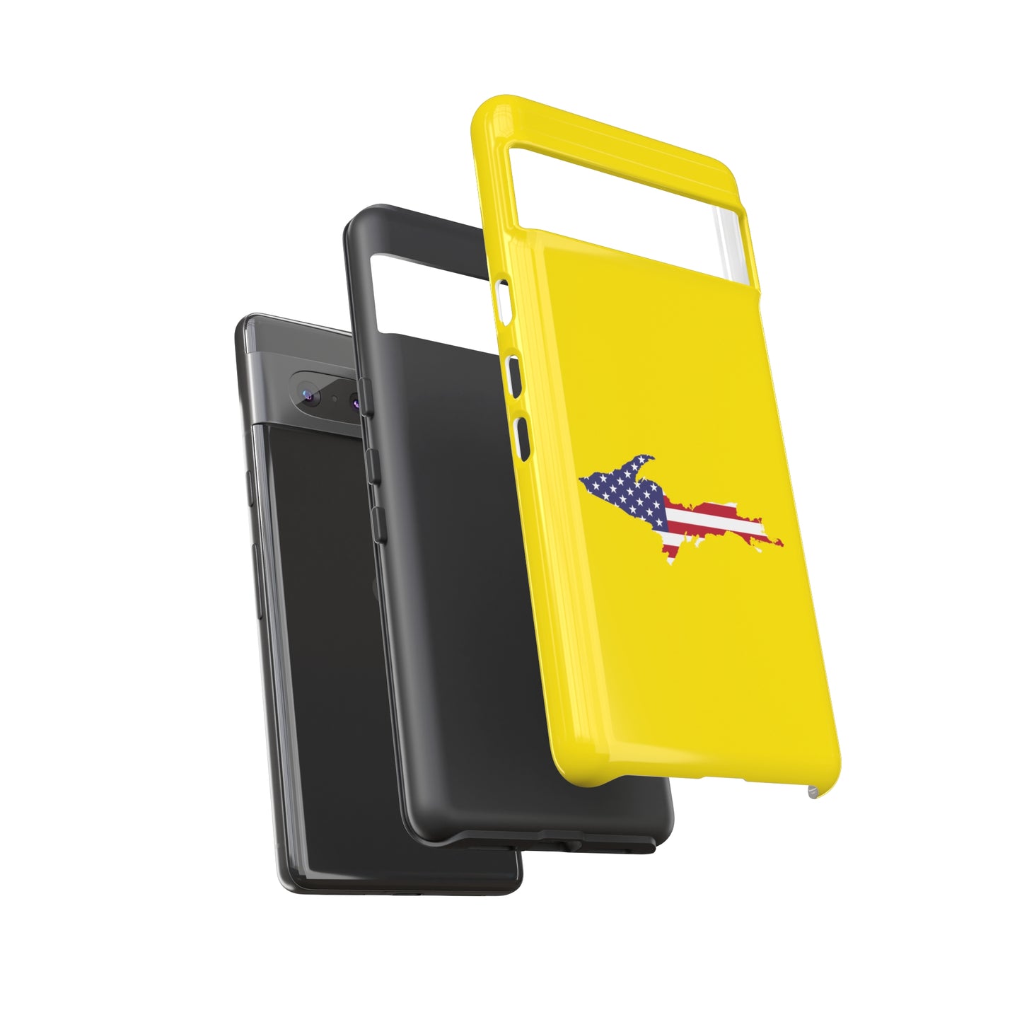 Michigan Upper Peninsula Tough Phone Case (Gadsen Yellow w/ UP USA Flag Outline) | Samsung & Pixel Android