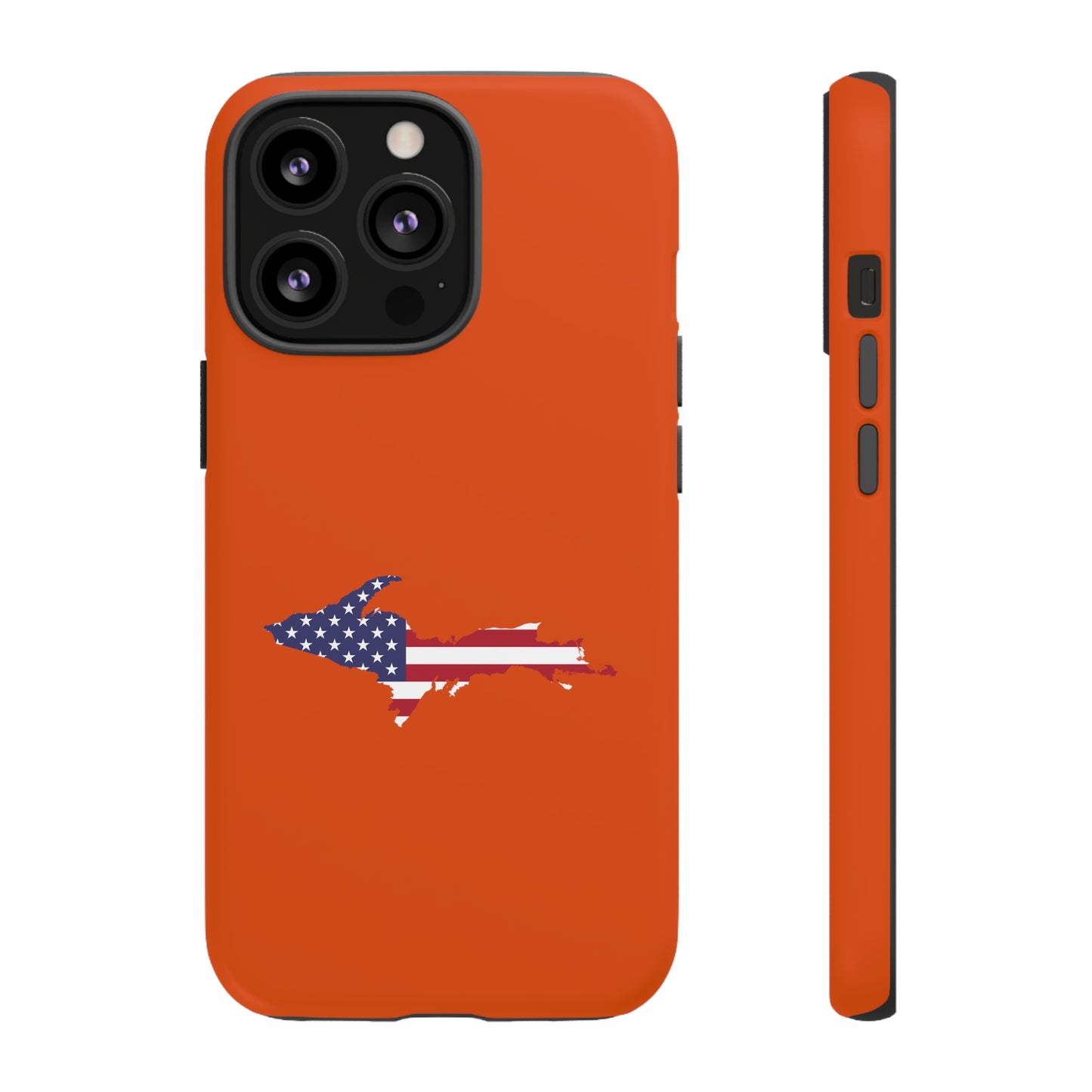 Michigan Upper Peninsula Tough Phone Case (Maple Leaf Orange w/ UP USA Outline) | Apple iPhone