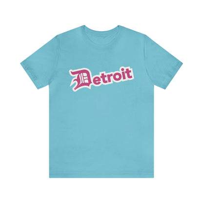 'Detroit' T-Shirt (Apple Blossom Pink w/ Old English 'D') | Unisex Standard