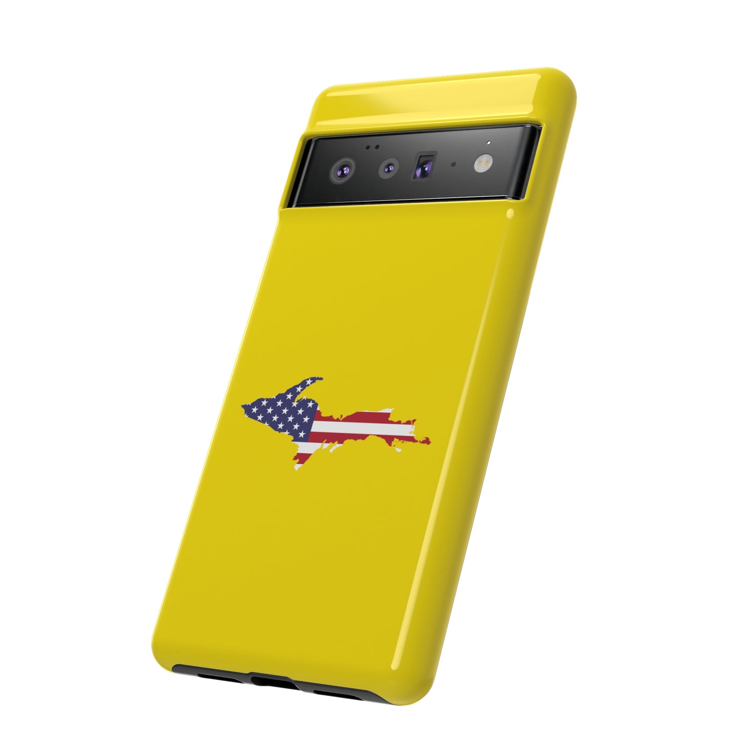 Michigan Upper Peninsula Tough Phone Case (Gadsen Yellow w/ UP USA Flag Outline) | Samsung & Pixel Android