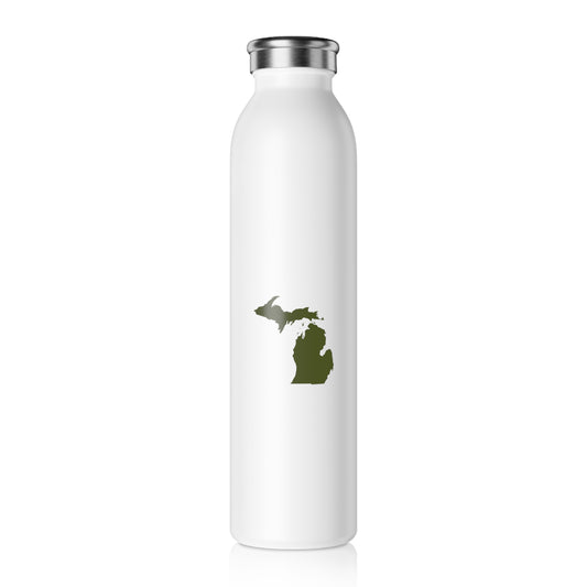 Michigan Water Bottle (w/ Army Green Outline) | 20oz Double-Walled