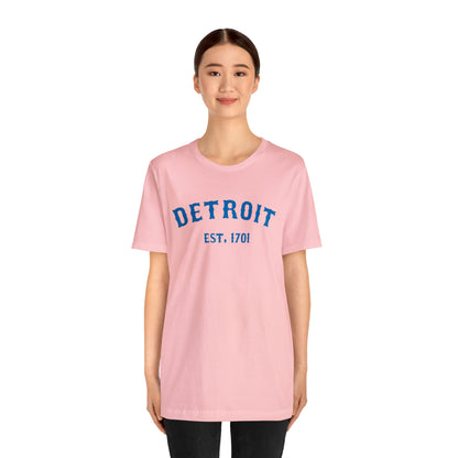 'Detroit EST. 1701' T-Shirt (Azure Ballpark Font) | Unisex Standard