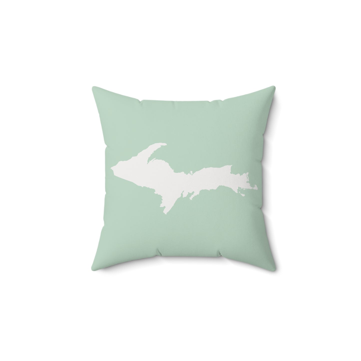 Michigan Upper Peninsula Accent Pillow (w/ UP Outline) | Sea Green