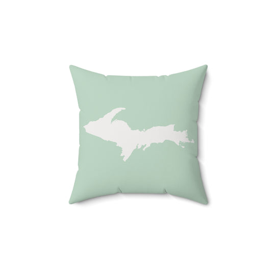 Michigan Upper Peninsula Accent Pillow (w/ UP Outline) | Sea Green