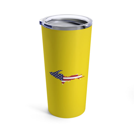 Michigan Upper Peninsula Tumbler (w/ UP USA Flag) | Gadsden Yellow - 20oz