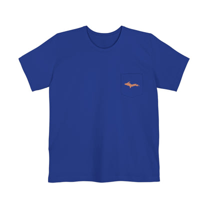 Michigan Upper Peninsula Pocket T-Shirt (w/ Copper UP Outline) | Unisex Standard