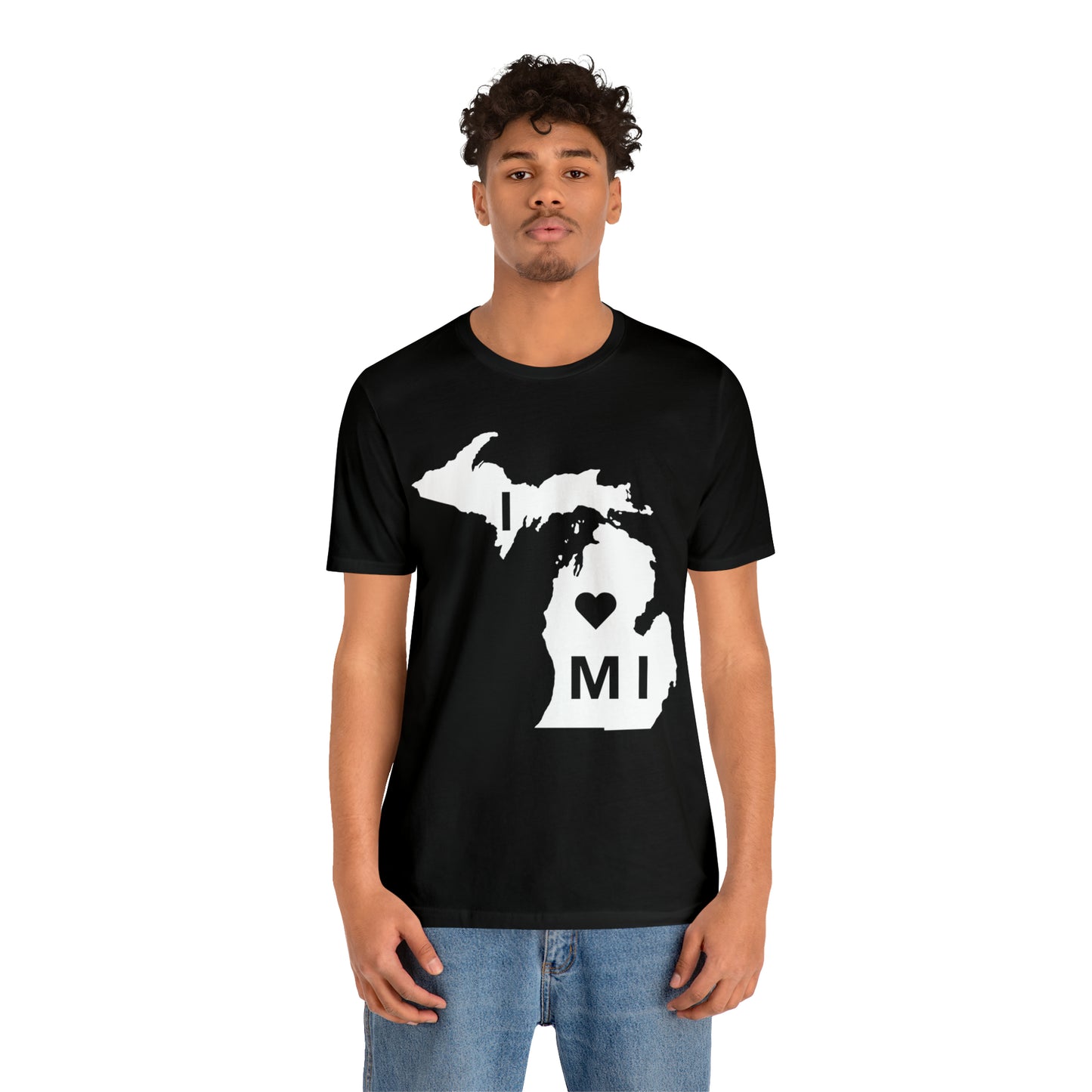 'I ❤️ MI' T-Shirt (w/ Full MI Outline) | Unisex Standard Fit