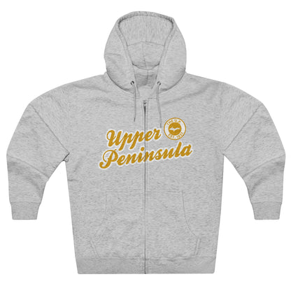 Upper Peninsula EST 1837' Hoodie (Gold Script Font) | Unisex Full Zip