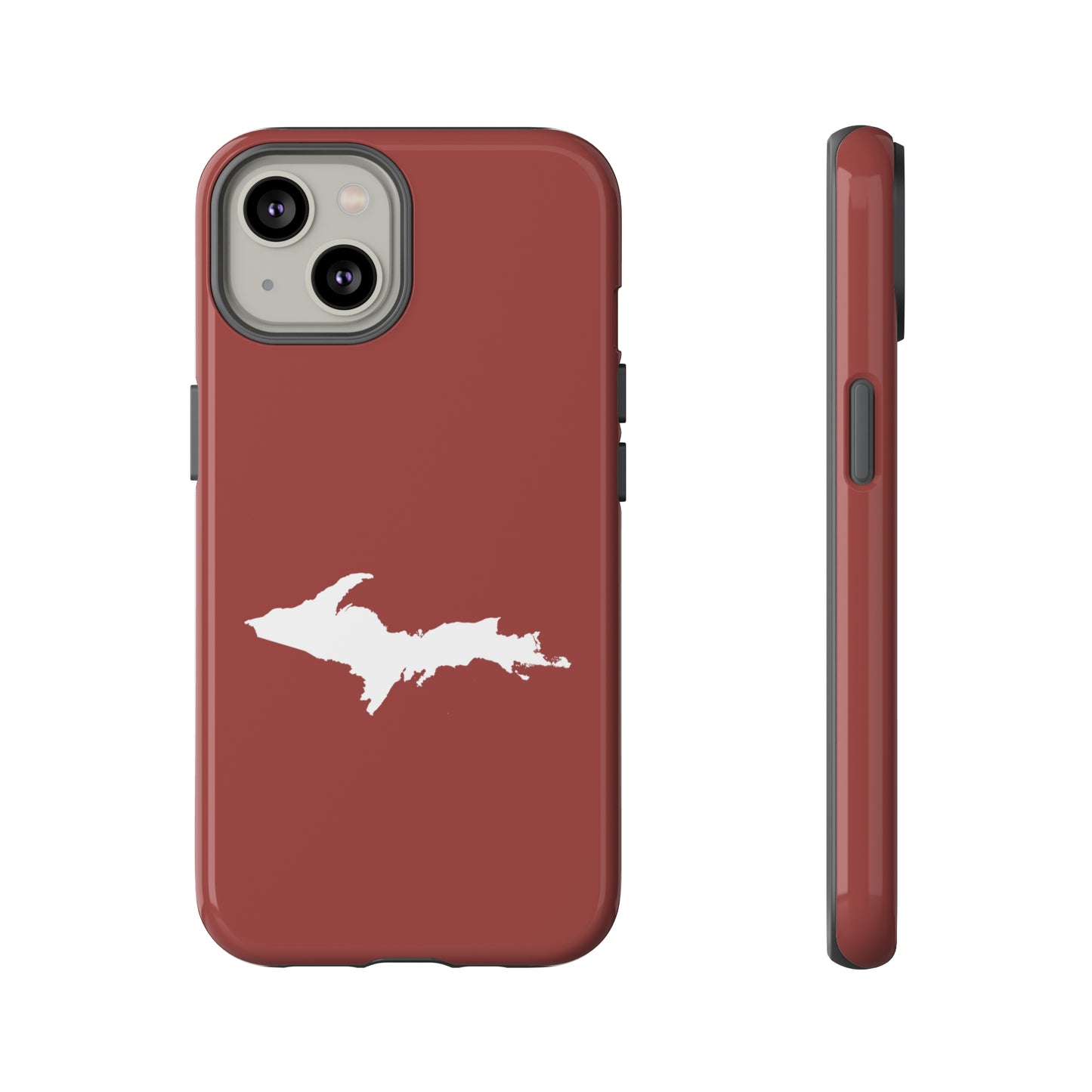 Michigan Upper Peninsula Tough Phone Case (Ore Dock Red w/ UP Outline) | Apple iPhone