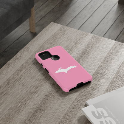 Michigan Upper Peninsula Tough Phone Case ('67 Caddie Pink w/ UP Outline) | Samsung & Pixel Android