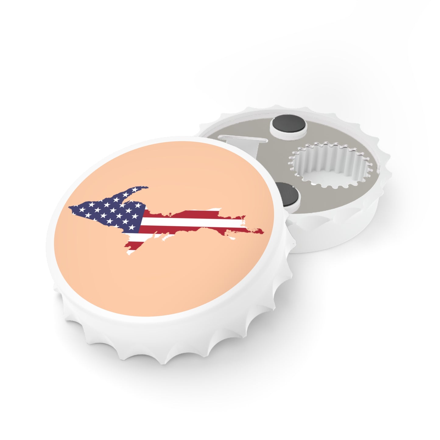 Michigan Upper Peninsula Bottle Opener (w/ UP USA Flag ) | Peach