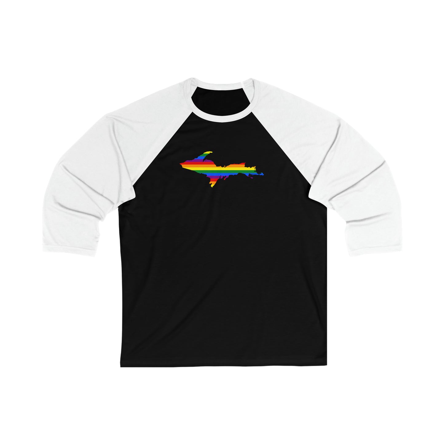 Michigan Upper Peninsula T-Shirt (w/ UP Pride Flag)  | 3/4 Sleeve Baseball