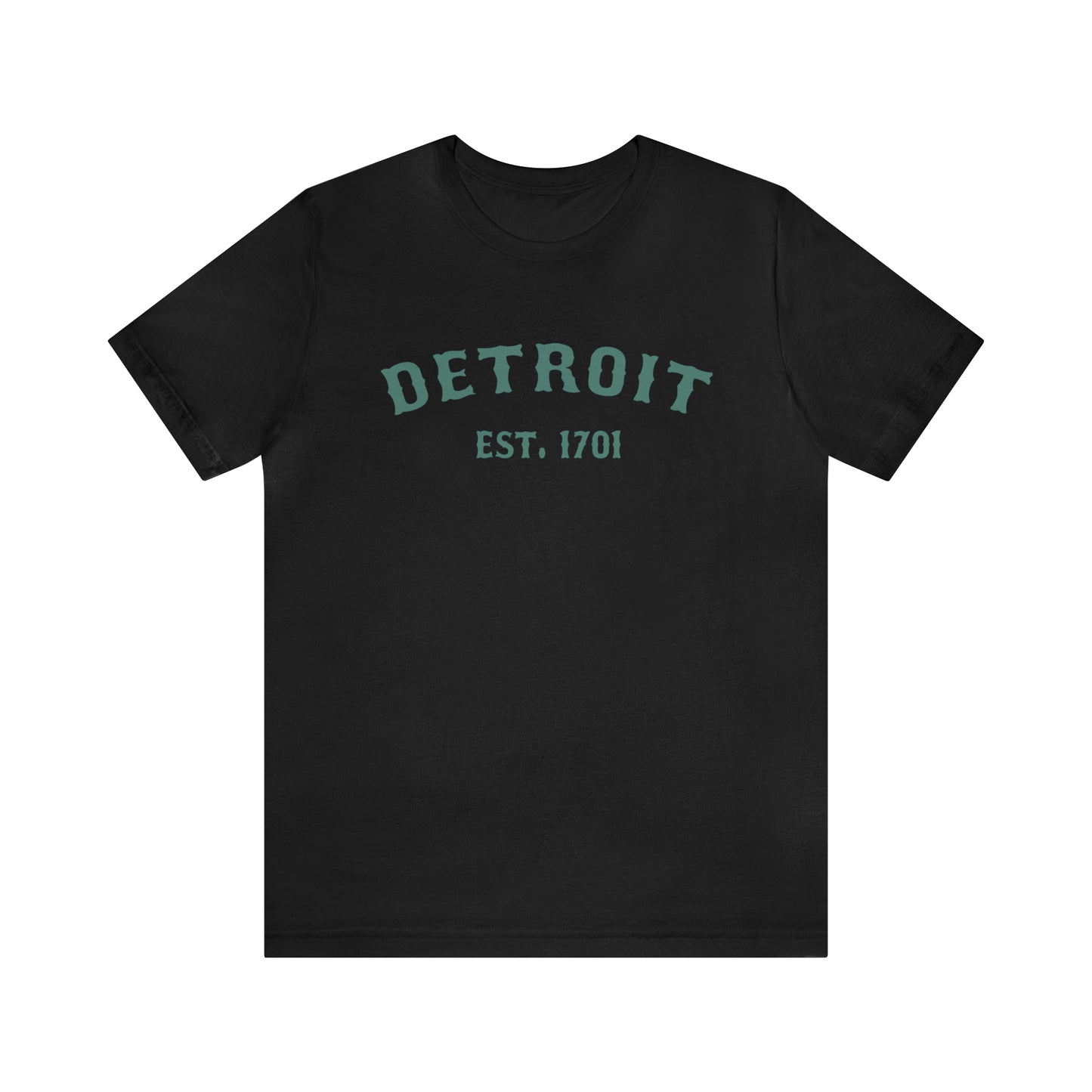 'Detroit EST. 1701' T-Shirt (Copper Green Ballpark Font) | Unisex Standard