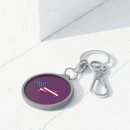 Michigan Upper Peninsula Keyring (w/ UP USA Flag) | Plum