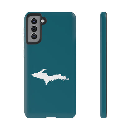 Michigan Upper Peninsula Tough Phone Case (Auburn Hills Teal w/ UP Outline) | Samsung & Pixel Android