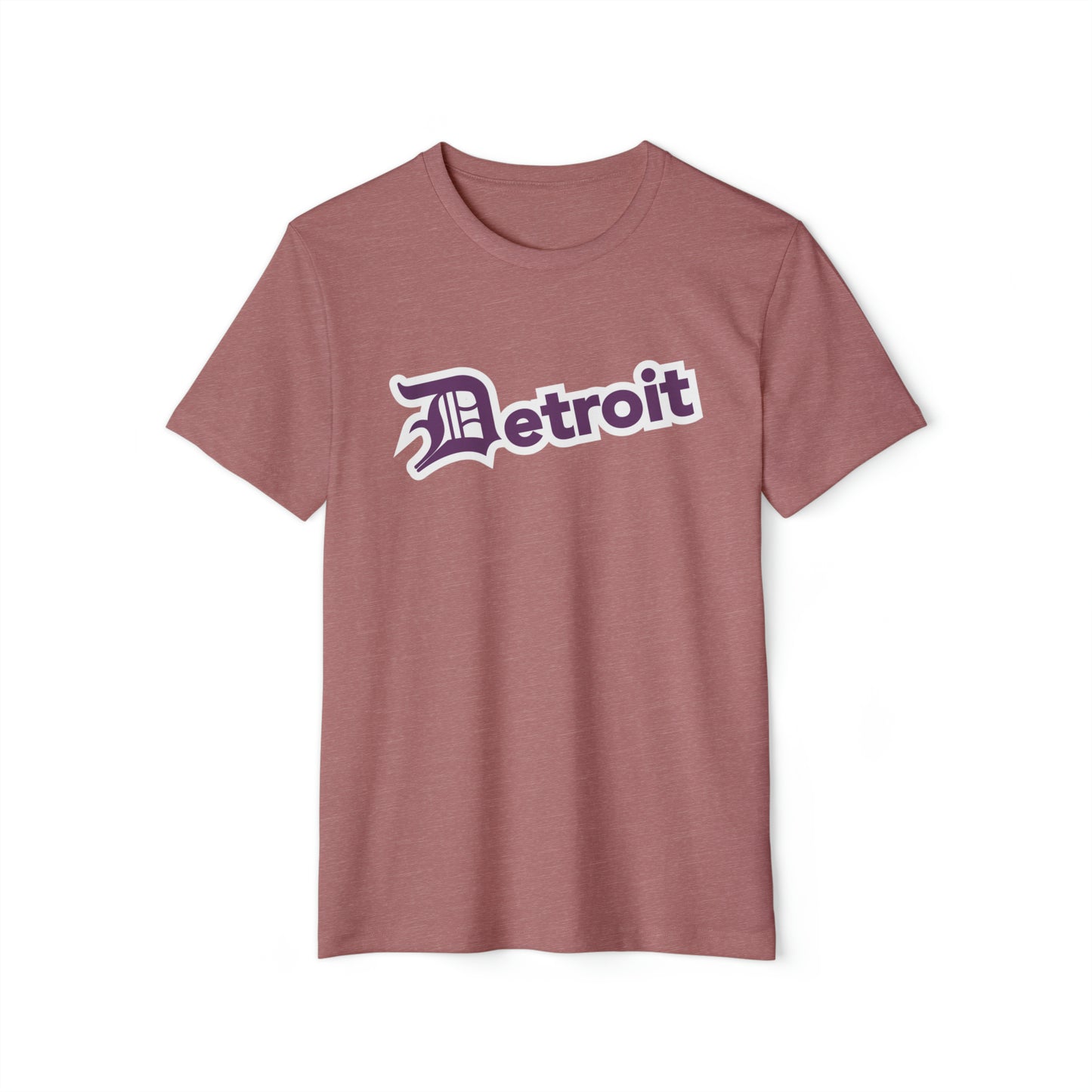 Detroit' T-Shirt (Plum Old English 'D') | Unisex Recycled Organic