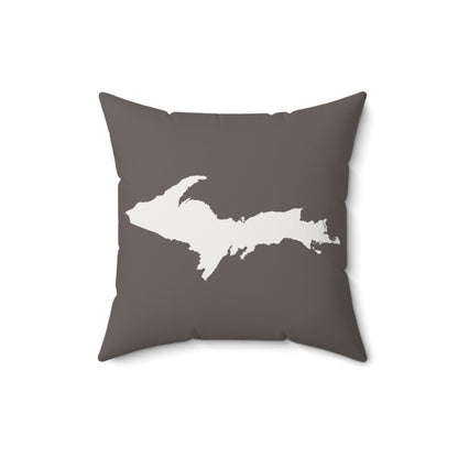 Michigan Upper Peninsula Accent Pillow (w/ UP Outline) | Warren Tank Grey