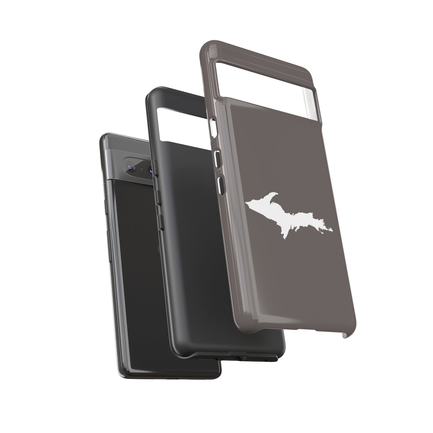 Michigan Upper Peninsula Tough Phone Case (Warren Tank Grey w/ UP Outline) | Samsung & Pixel Android