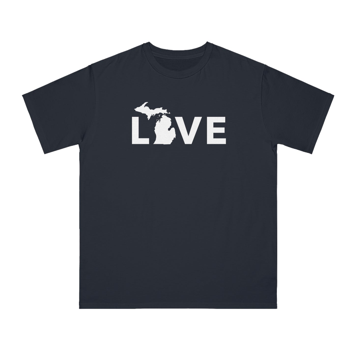 Michigan 'Love' T-Shirt (Geometric Sans Font) | Organic Unisex